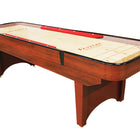 Venture Classic Bank Shot 9' Shuffleboard Table with light surface and bold red accents.