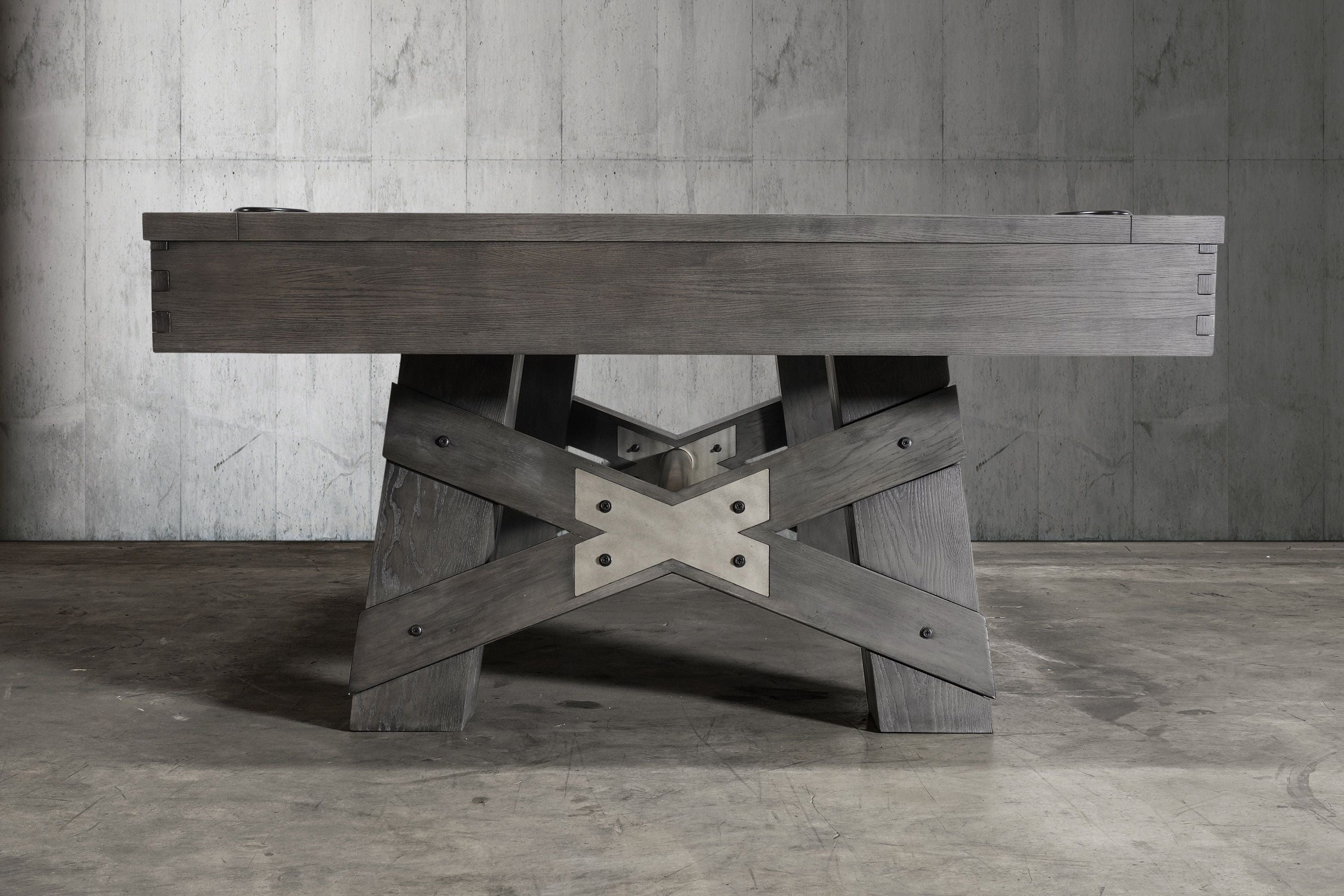 Nixon Georgia 7' Slate Pool Table in Grayson Grey by Nixon Billiards, with chic dining top option.