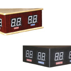 Two electronic scoreboards for Venture Williamsburg 12' Table, in wood and black finishes.