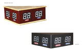 Two Venture scoreboards, one Grand Deluxe white oak & one black Monaco 18' Shuffleboard Table.