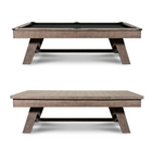 Nixon Hunter 7' Slate Pool Table in Antique by Nixon Billiards, shown with and without dining top.