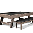 Nixon Hunter 7' Slate Pool Table in Antique Finish with dining top by Nixon Billiards.