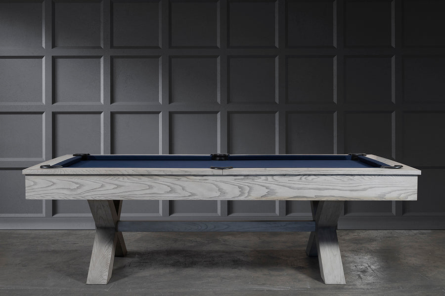 Nixon CrissyCross 7' Slate Pool Table in Whitewash Finish