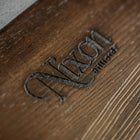 Close-up of Nixon Hunter 7' Slate Pool Table by Nixon Billiards in brushed walnut finish.