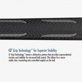 Close-up of the textured black grip on the Lucasi Hybrid® L-H40 Pool Cue for better stability.