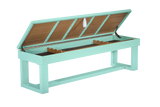 American Heritage Lanai Outdoor Multi-Functional Storage Bench in Seafoam Teal Set of 2