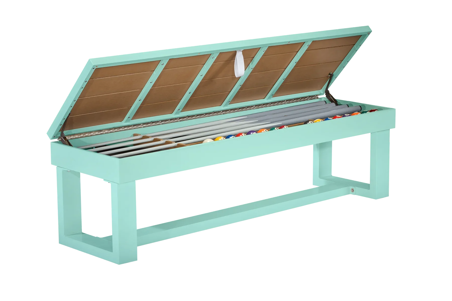 American Heritage Lanai Outdoor Multi-Functional Storage Bench in Seafoam Teal Set of 2
