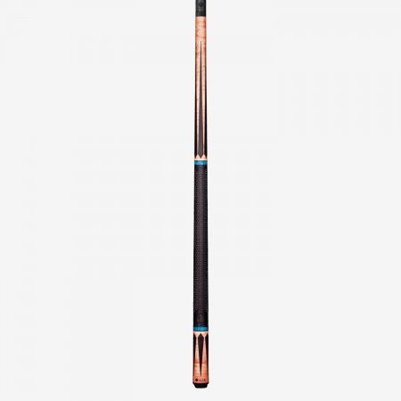 Lucasi Pinnacle LP30 carbon fiber cue with black grip and brown wood accents.