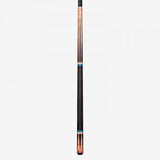 Lucasi Pinnacle LP30 carbon fiber cue with black grip and brown wood accents.
