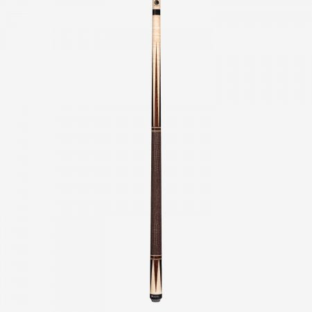 The Lucasi Lux® LUX51 Pool Cue features low deflection and decorative designs on white.