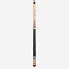 Lucasi Lux® LUX52 pool cue with low deflection shaft, black grip, and white decorative markings.