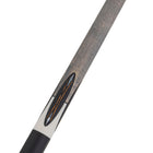 Close-up of the Lucasi Lux® LUX66 Pool Cue featuring a gray wood finish and decorative inlay.