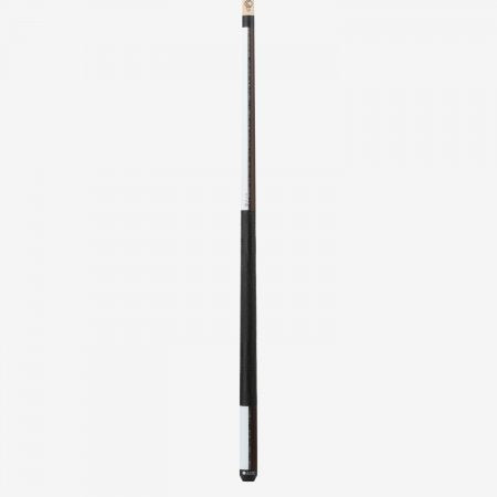 Lucasi Custom® LZDU11 Pool Cue with black leather wrap and low deflection shaft on display.