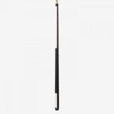 Lucasi Custom® LZDU11 Pool Cue with black leather wrap and low deflection shaft on display.