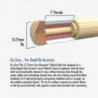 Cross-section of the Lucasi Hybrid® L-H40 Pool Cue's low deflection shaft with labeled parts shown.