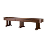 American Heritage Billiards Milan 14' Shuffleboard Table in Navajo on a white background.