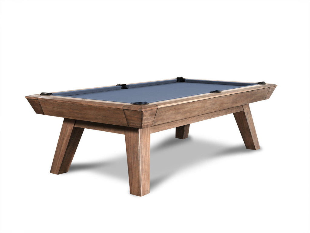 Nixon Billiards Desyn 8' Slate Pool Table in Walnut, shown on a plain white background.