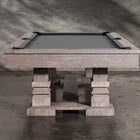 Nixon Huck 7' Slate Pool Table in Grey White Oak by Nixon Billiards, shown on concrete floor.