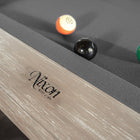 Close-up of Nixon Huck 7' Slate Pool Table by Nixon Billiards, grey white oak finish shown.