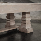Close-up of Nixon Huck 7' Slate Pool Table’s square legs in Grey White Oak by Nixon Billiards.