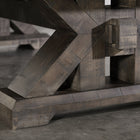 Close-up of Nixon Jasper 7’ Slate Pool Table base in Weathered Slate by Nixon Billiards.