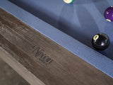 Close-up of the Nixon Kemp 8' Slate Pool Table in Grayson Grey by Nixon Billiards.