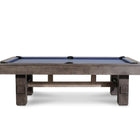 The Nixon Kemp 8' Slate Pool Table by Nixon Billiards features square legs and blue felt.