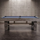 Nixon Billiards Nixon Kemp 8' Slate Pool Table in Grayson Grey w/ blue felt and dining top option.