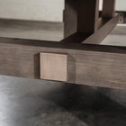 Close-up of Nixon Kemp 8' Slate Pool Table by Nixon Billiards in Grayson Grey on concrete floor.