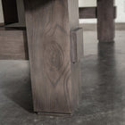 Close-up of Nixon Kemp 8' Slate Pool Table leg in Grayson Grey by Nixon Billiards, wood grain shown.