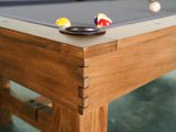Close-up of Nixon Presli 7' Slate Pool Table by Nixon Billiards in Native Acacia Finish.