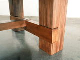 Close-up of Nixon Presli 8' Slate Pool Table legs in Native Acacia finish by Nixon Billiards.