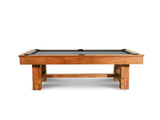 Nixon Presli 7' Slate Pool Table by Nixon Billiards, Native Acacia finish, on white background.