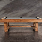 Nixon Presli 8' Slate Pool Table in Native Acacia by Nixon Billiards with gray felt.