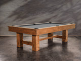 The Nixon Presli 8' Slate Pool Table by Nixon Billiards features a gray playing surface.