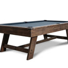 Nixon Hunter 7' Slate Pool Table in Brushed Walnut by Nixon Billiards with blue felt.
