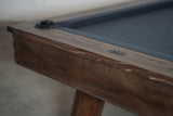 Close-up of Nixon Hunter 7' Slate Pool Table in Brushed Walnut by Nixon Billiards.