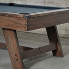 Close-up of Nixon Hunter 7' Slate Pool Table by Nixon Billiards in brushed walnut finish.