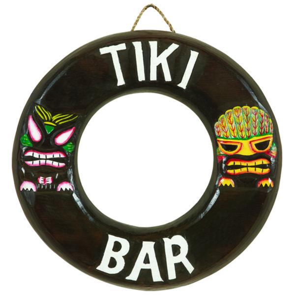 RAM Game Room “Tiki Bar” Ring Acacia Wood Art Sign