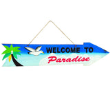 RAM Game Room “Welcome to Paradise” Acacia Wood Art Sign