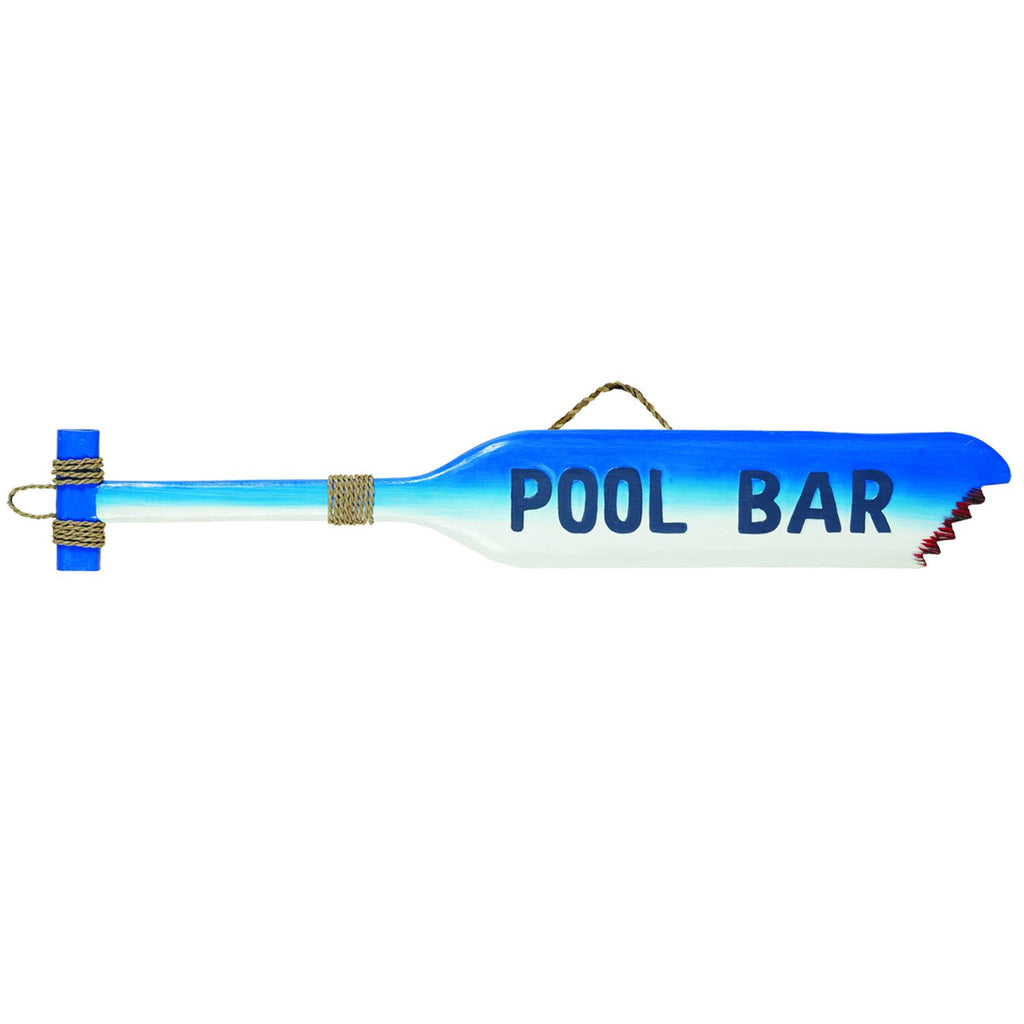 RAM Game Room “Pool Bar” Paddle Acacia Wood Art Sign