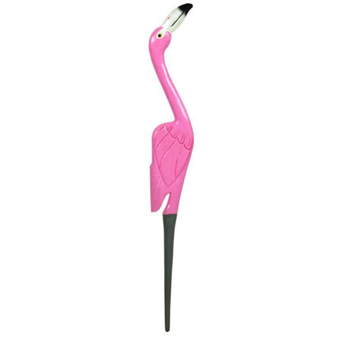 RAM Game Room Flamingo Garden Stake Wall Art with long metal stake for easy ground securing.