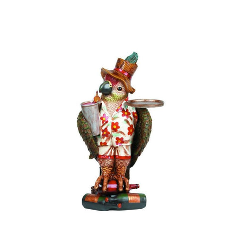 RAM Game Room 16" H Parrot Waiter Figurine