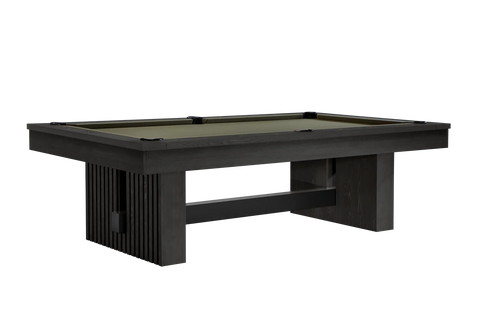 American Heritage Billiards Vancouver 8' Slate Pool Table in Black Ash with minimalist design.