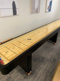 Playcraft Georgetown 14' Shuffleboard Table in Espresso with split playfield upgrade