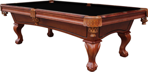 Playcraft Charles River 8' Slate Pool Table in Chestnut w/ Leather Drop Pockets