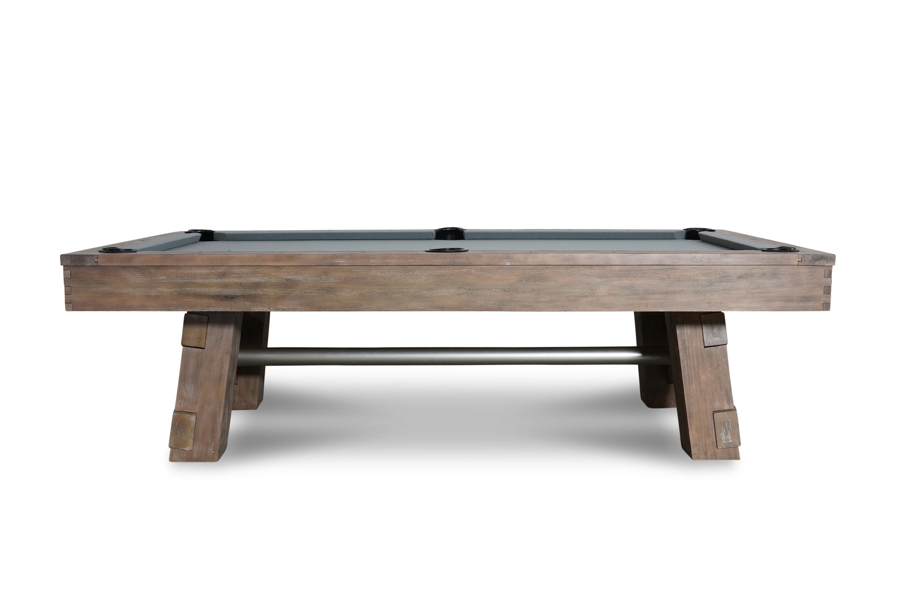 Nixon Georgia 8' Slate Pool Table by Nixon Billiards in weathered natural with gray felt.
