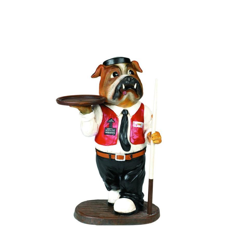 RAM Game Room Bulldog Waiter Figurine