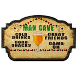 RAM Game Room “Man Cave - Cold Drinks, Good Snacks” Wall Art Sign