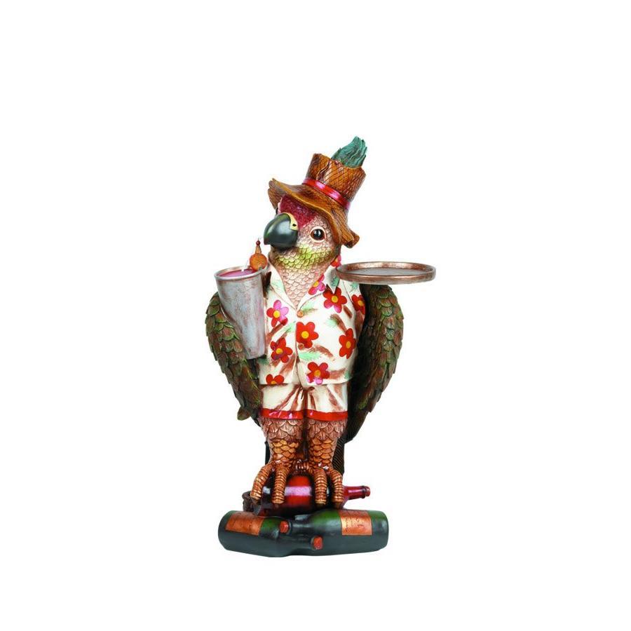 RAM Game Room 16" H Parrot Waiter Figurine
